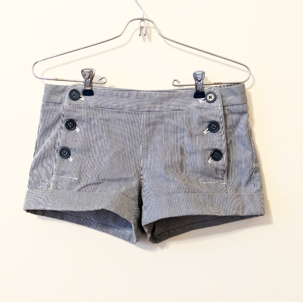 Sailor Blue & White Striped Shorts with Buttons